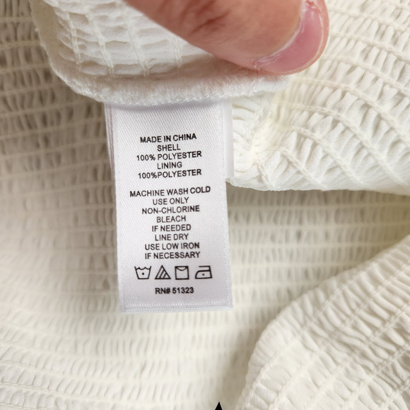 1. State Smocked Double Ruffle Hem Mini Skirt In White Women's Size Small NWT - Picture 2 of 11